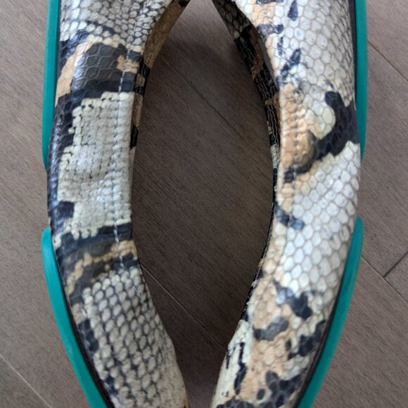 TIEKS "SAND SNAKE" PRINTED LEATHER BALLET FLATS SIZE 7 USED - Picture 14 of 15